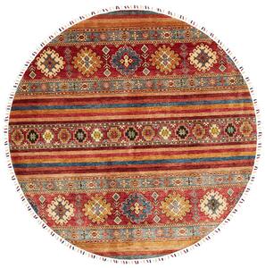 Tappeto Samarkand Pakistan Astratto Rosso Blu 195x195 Cm