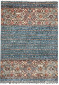 Tappeto Rubin Pakistan Astratto Blu Petrolio Rosso 167x241 Cm