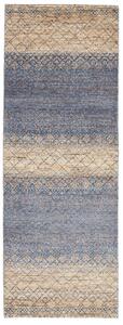 Tappeto Royal Gabbeh Pakistan Geometrico Blu Beige Naturale 78x216 Cm