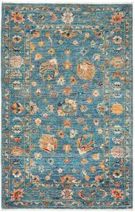 Tappeto Rubin Pakistan Medaglione Blu Petrolio Arancione 82x128 Cm