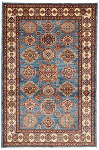Tappeto Kazak Fine Pakistan Astratto Blu Rosso 98x147 Cm
