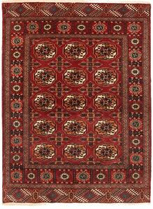 Tappeto Torkaman Persia Geometrico Rosso Bordeaux Crema 108x150 Cm