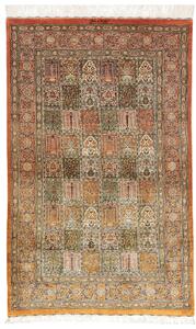 Tappeto Ghom Seta Persia Floreale Mattone Verde 97x154 Cm