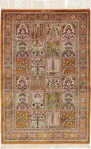 Tappeto Ghom Seta Persia Astratto Arancio Crema 60x90 Cm
