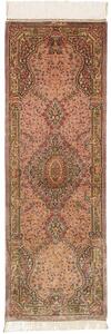 Tappeto Ghom Seta Persia Medaglione Rosa Marrone 50x148 Cm