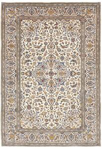 Tappeto Kashan Persia Medaglione Avorio Blu 204x300 Cm