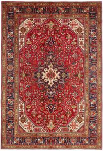 Tappeto Tabriz Persia Medaglione Rosso Blu 202x296 Cm
