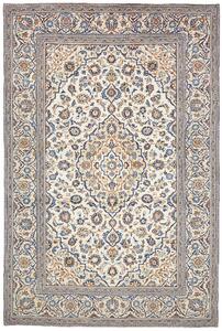 Tappeto Kashan Persia Medaglione Avorio Blu 202x303 Cm