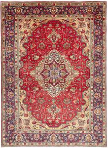 Tappeto Tabriz Persia Medaglione Rosso Blu 204x285 Cm