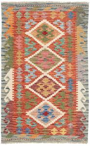 Tappeto Kilim Afghanistan Astratto Multicolore Terracotta 82x131 Cm