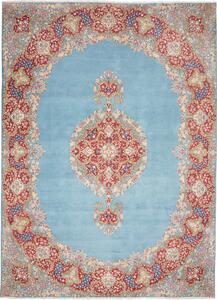Tappeto Kerman Persia Medaglione Azzurro Rosso 280x385 Cm