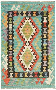Tappeto Kilim Afghanistan Geometrico Azzurro Multicolore 78x124 Cm