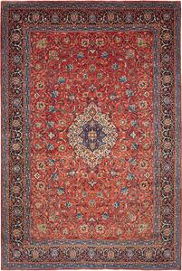 Tappeto Sarough Persia Medaglione Rosso Blu 248x372 Cm