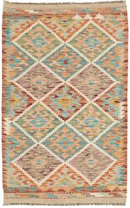 Tappeto Kilim Afghanistan Geometrico Beige Arancio 80x127 Cm