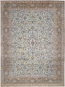 Tappeto Kashan Persia Medaglione Celeste Oro 303x410 Cm