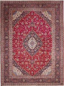 Tappeto Ardakan Persia Medaglione Rosso Blu Scuro 302x405 Cm