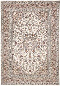 Tappeto Kashan Persia Medaglione Crema Beige 245x345 Cm