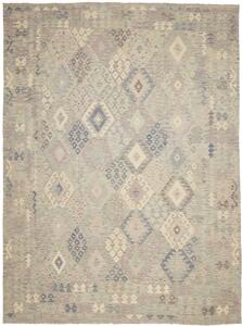 Tappeto Kilim Afghanistan Astratto Grigio Blu 256x342 Cm