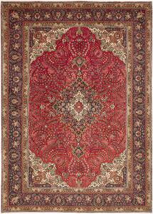 Tappeto Tabriz Persia Medaglione Rosso Blu Scuro 245x343 Cm