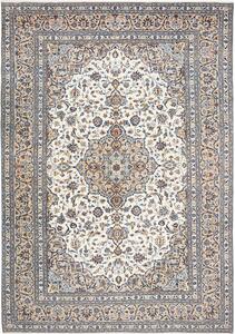 Tappeto Kashan Persia Medaglione Crema Blu 250x353 Cm
