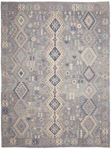 Tappeto Kilim Afghanistan Geometrico Azzurro Blu 245x337 Cm