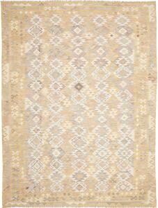 Tappeto Kilim Afghanistan Geometrico Beige Crema 220x297 Cm