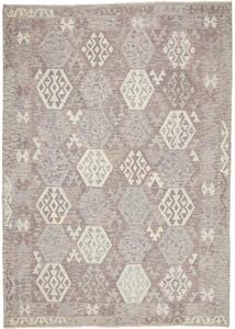 Tappeto Kilim Afghanistan Astratto Grigio Lavanda 206x290 Cm
