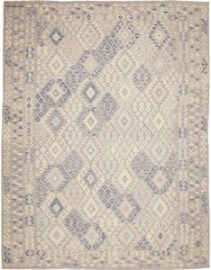Tappeto Kilim Afghanistan Geometrico Grigio Blu 265x341 Cm