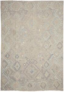 Tappeto Kilim Afghanistan Geometrico Beige Azzurro 210x294 Cm