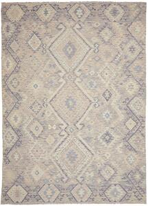 Tappeto Kilim Afghanistan Geometrico Beige Grigio 211x294 Cm