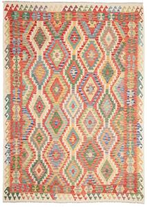 Tappeto Kilim Afghanistan Astratto Multicolore Terracotta 210x295 Cm