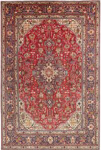 Tappeto Tabriz Persia Medaglione Rosso Blu 198x307 Cm