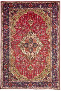 Tappeto Tabriz Persia Medaglione Rosso Blu 202x302 Cm