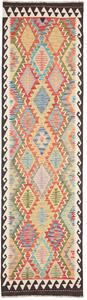 Tappeto Kilim Afghanistan Geometrico Multicolore Vivace 80x293 Cm