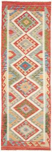 Tappeto Kilim Afghanistan Geometrico Rosso Multicolore 81x243 Cm
