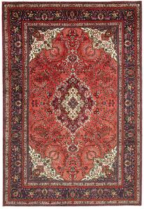 Tappeto Tabriz Persia Medaglione Rosso Corallo Blu Notte 200x293 Cm