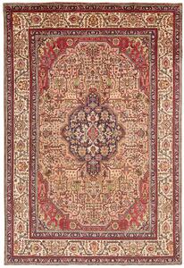 Tappeto Tabriz Persia Medaglione Rosa Antico Rosso 200x302 Cm