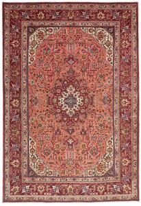 Tappeto Tabriz Persia Medaglione Rosa Salmone Rosso 200x294 Cm