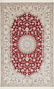 Tappeto Nain 6la Persia Medaglione Rosso Crema 152x241 Cm