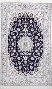 Tappeto Nain 6la Persia Medaglione Blu Bianco 157x252 Cm