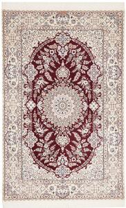 Tappeto Nain 6la Persia Medaglione Bordeaux Crema 128x200 Cm