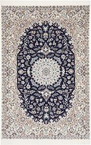 Tappeto Nain 6la Persia Medaglione Blu Avorio 122x185 Cm