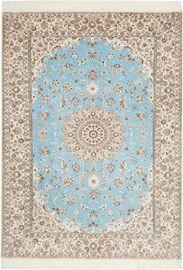 Tappeto Nain 6la Persia Medaglione Azzurro Avorio 160x222 Cm