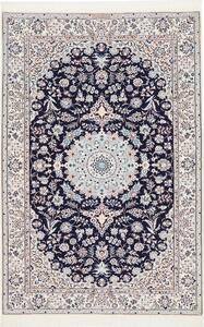 Tappeto Nain 6la Persia Medaglione Blu Notte Crema 125x190 Cm