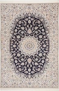 Tappeto Nain 6la Persia Medaglione Blu Crema 170x250 Cm