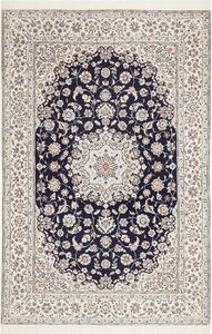 Tappeto Nain 6la Persia Medaglione Blu Crema 148x223 Cm