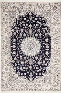 Tappeto Nain 6la Persia Medaglione Blu Crema 168x249 Cm