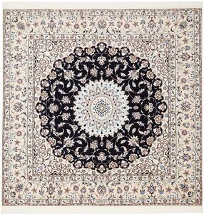 Tappeto Nain 6la Persia Medaglione Nero Avorio 172x170 Cm
