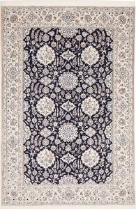 Tappeto Nain 6la Persia Medaglione Blu Scuro Avorio 156x235 Cm