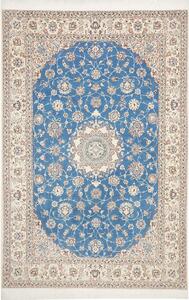 Tappeto Nain 6la Persia Medaglione Azzurro Avorio 167x255 Cm